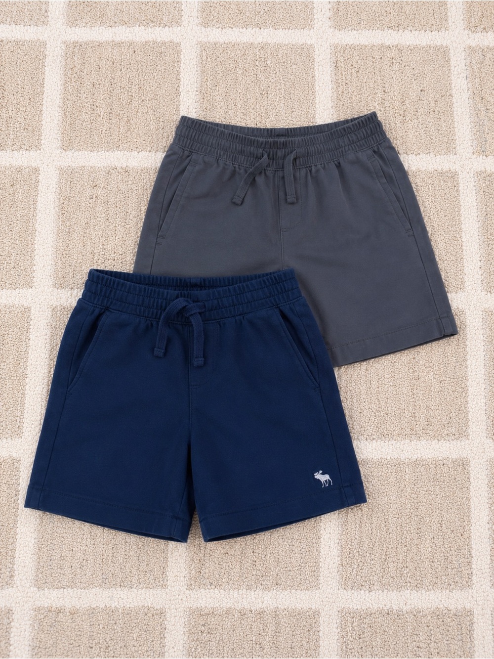 abercrombie kids Navy and Charcoal Drawstring Shorts Duo